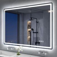 Espejo de Baño Rectangular con Iluminación LED Frontal y Control Táctil